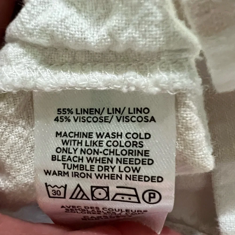 Effortless Coastal Linen Top – Cream Cabana Stripes, M LOFT - Picture 5 of 5